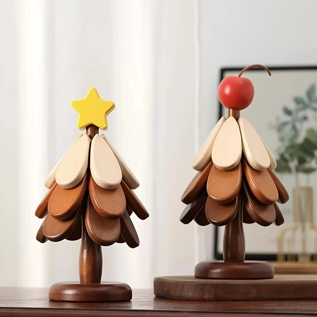 Artisanal Wooden Tree Coasters Set